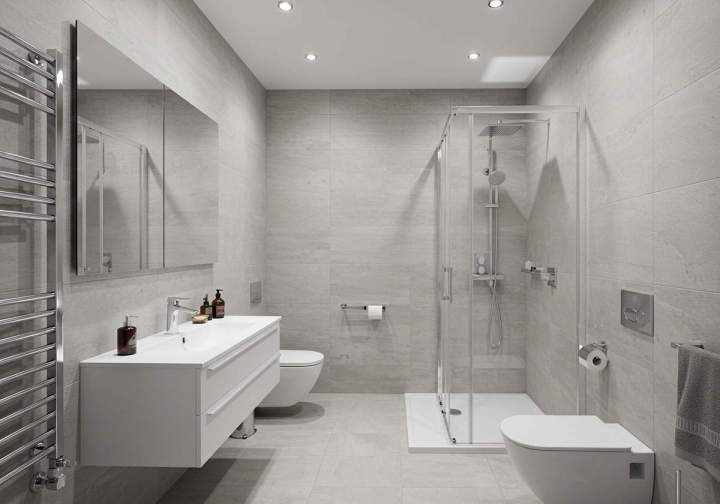 Salles de bains sur mesure, alliant bois et modernité.