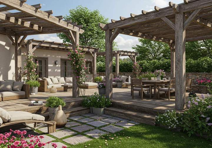 Agencement intérieur et extérieur personnalisé (terrasses, meubles...).